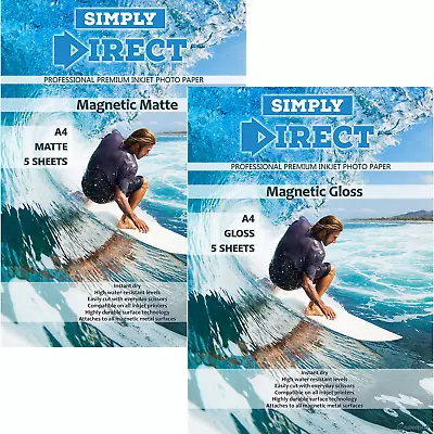 £57.99 • Buy A4 Magnetic Matte Matt Gloss Glossy Inkjet Photo Printing Paper Lot Options
