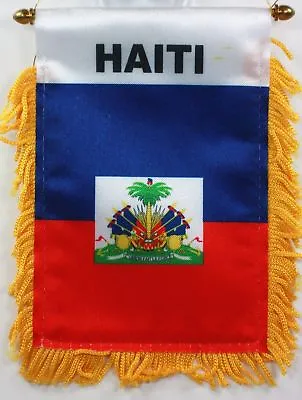 Haiti MINI BANNER FLAG CAR & HOME WINDOW MIRROR HANGING 2 SIDED • $6.59