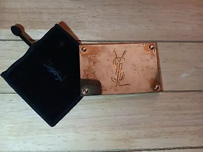 Vintage YVES SAINT LAURENT YSL Compact Purse Mirror W/ Velvet Pouch/makeup... • £28.50