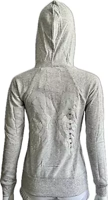 Victoria’s Secret Hoodie Wings Bling Rhinestone Supermodel Vintage Gray XS NWT • $37.49