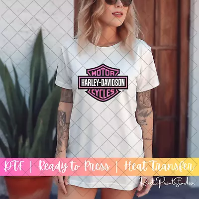 DTF Transfer Ready To Press | Pink Harley | Motorcycle T-Shirt Design • $4