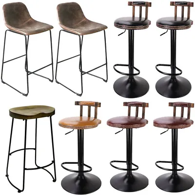 Vintage Breakfast Bar Stools Kitchen Pub Restaurant Cafe Counter Dining Chairs • £85.94