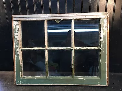 Antique Window Sash With Glass Panes  Wood Frame 24inx19in • $80.99