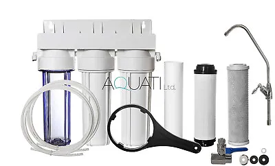 Aquati Premium 3 Stage Drinking Water Under Sink Filter (Filter/Tap/Accessories) • £63.95