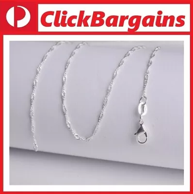 70cm 925 Sterling Silver  Water Wave  Chain Necklace Pendant For Women • $6.50