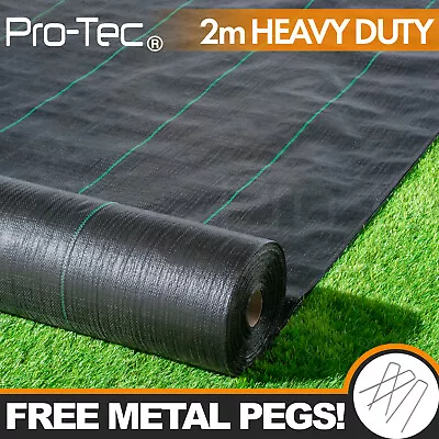 2m Wide 100gsm Weed Control Fabric Ground Cover Membrane Landscape Heavy Duty • £11.95