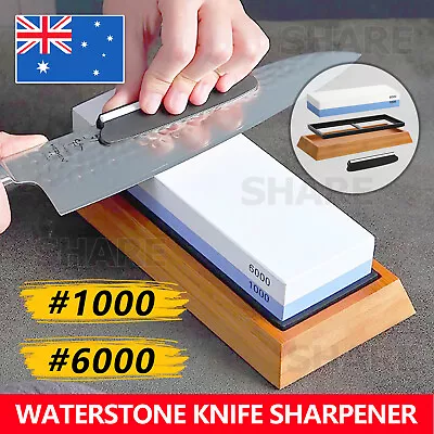$17.95 • Buy Dual Whetstone Knife Sharpening Stone 1000/6000 Grit Water Wet Stone Sharpener