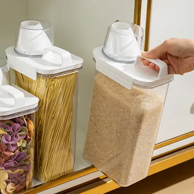 Plastic Kitchen Pet Dry Food Box Cereal Dispenser Container Grain Rice Storage • £8.95