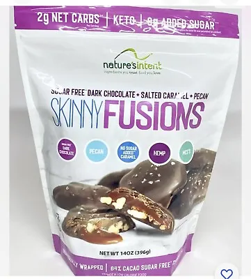 $22 • Buy Nature's Intent Skinny Fusions Keto Dark Chocolate Salted Caramel Pecan 14oz Bag