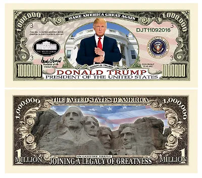 Pack Of 100 Donald Trump Rushmore Legacy Collectible Novelty Million Dollar Bill • $19.95