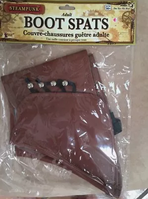 Spats - 20's - Steampunk - Brown Vinyl - Costume Accessory - Adult Teen • $12.99