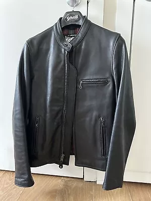 Schott NYC 530 Cafe Racer Leather Jacket Men's Size Small Black • $650