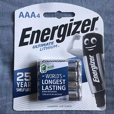 World’s Longest Lasting Lithium AAA Batteries - 4 Pack 25 Year Shelf Life • $14.50