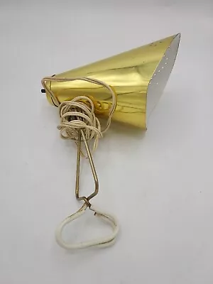 Vintage Mid Century Cone Shade Clamp On Lamp Adjustable Gold-tone  • $19.96