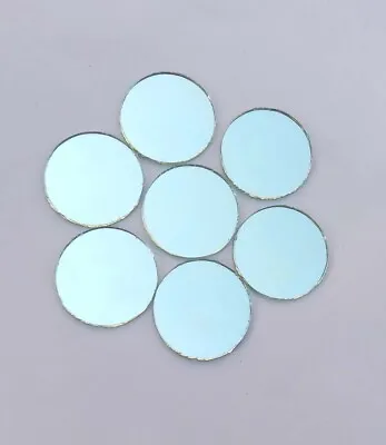 100 Pcs. 25mm Round Circle Silver Craft Glass Mirror Mosaic Tile Decor N-1 • £25.85