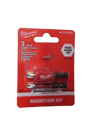 Milwaukee Tool 3 Pc. Shockwave Impact Duty Magnetizer Set #2 Phillips 48-32-4550 • $9.59