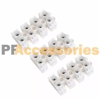 3 Pcs 10A 380V Dual Row 4 Positions Terminal Strip Block Wire Connector Barrier • $7.19