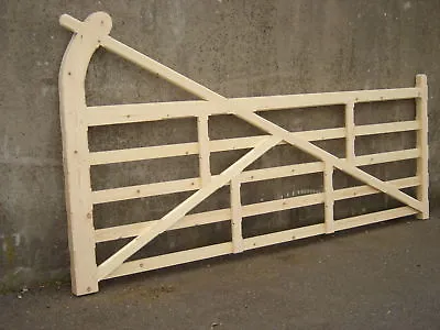 Wooden Drive Gate 5 Bar Hookback Type 10ft Or  Made To Measure • £323