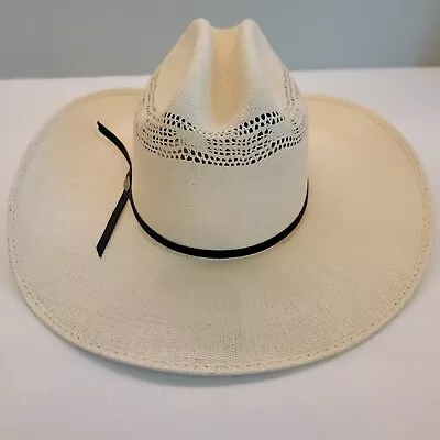 Justin Off-White Hard Straw Western/Cowboy Hat Size 6 3/4 Women's  • $24.97