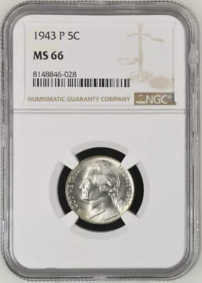 1943-P Jefferson Nickel Graded By NGC MS66 • $29.99