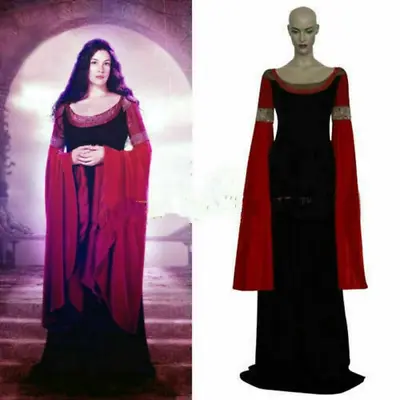 Lord Of The Rings Arwen Red Dress Suit Halloween Carnival Costume Cosplay • £58.80