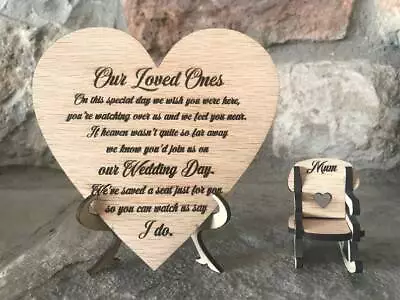 Loved Ones In Heaven Wedding Memory Table Top Plaque Centrepiece • £22.99