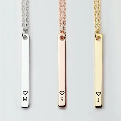 £3.59 • Buy Silver Rose Gold Love Heart Initial Letter Alphabet Chain Friendship Necklace UK