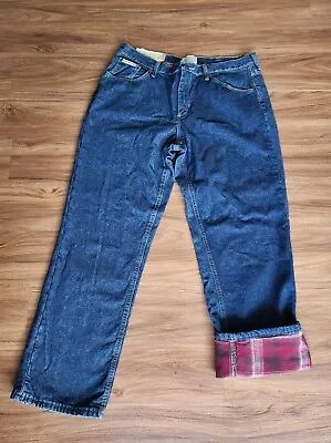 CE Schmidt Workwear Jeans Mens Sz 36X32 Blue Weather Relaxed Fit Flannel Lined • $24.66
