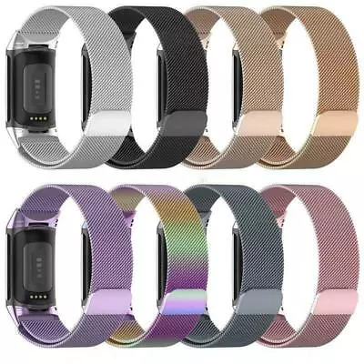 For Fitbit Charge 3 4 5 Milanese Band Metal Stainless Steel Replacement Strap • $14.99