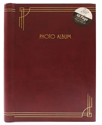 £9.29 • Buy Deluxe Large Self Adhesive Wiro Binder Photo Album 40 Sheets/80 Sides - Burgundy