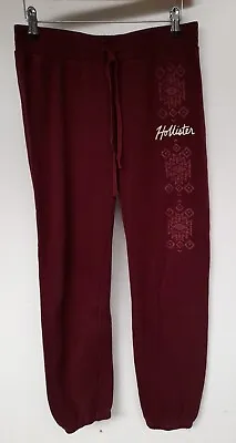 Hollister Dark Red Jersey Y2K Early 00s Joggers Tracksuit Bottoms Trackies XS 6 • £10