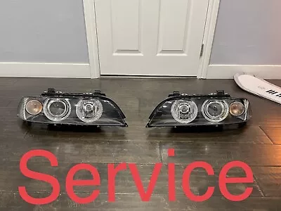 2001-2003 Bmw E39 520-540 M5 Headlights Repair Service Euro Style Silver Corners • $1050