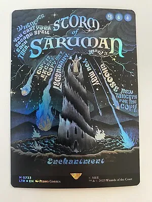 Storm Of Saruman *FOIL* Borderless Poster MTG NM/MT Lord Of The Rings LOTR • $19.99