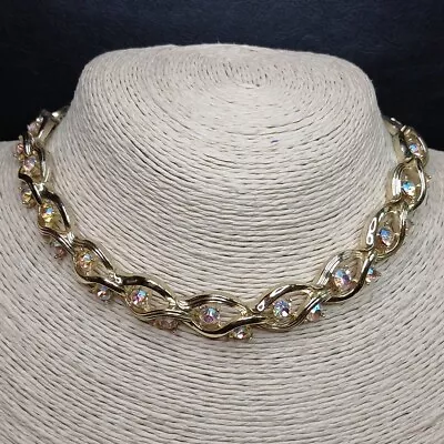 Vintage Jewelry Signed LISNER Aurora Borealis Crystal Necklace. 7928 • $26.99