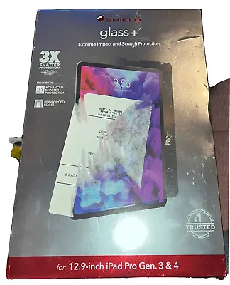 $34.99 • Buy ZAGG InvisibleShield Glass+ Tempered Glass Screen Protector 12.9 IPad Pro 3 4