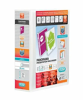 Elba A4+ Panorama Presentation Binder 65 Mm Capacity 4 D-Ring White 1 Folder • £14.52