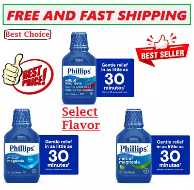 Phillips Milk Of Magnesia Liquid Magnesium Laxative Wild Cherry .Select Flavour • $10.99