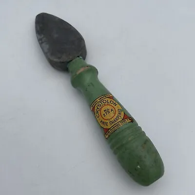 Vintage Norton Crystolon Knife Sharpening Stone 273A 3  With Green Handle • $18