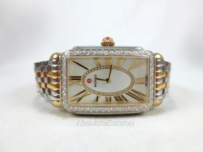 Michele Two Tone Gold & Silver Deco Park Diamond Watch MWW06E000143 Refurb + Box • $1462.99