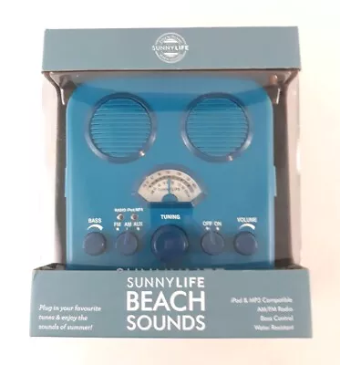 Sunnylife Beach Sounds Portable Radio Speaker MP3 Retro Blue • $11.99