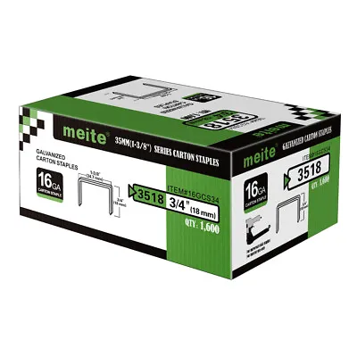 Meite 16GA 1-3/8'' Crown Carton Closing Staples 5/8  3/4  7/8 Length Sealing Box • $14.90