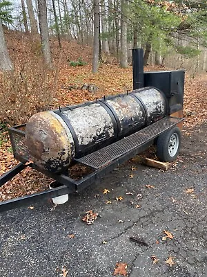 330 Gallon Reverse Flow Smoker/trailer. Good Condition. One Owner. • $4000