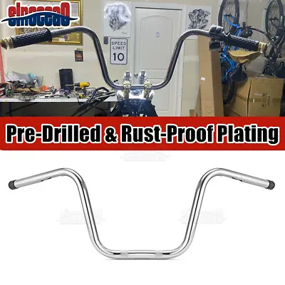 Chrome 9'' Mini Narrow Ape Hanger Handlebar For Harley Softail FLDE FLSL FXLR  • $87.99