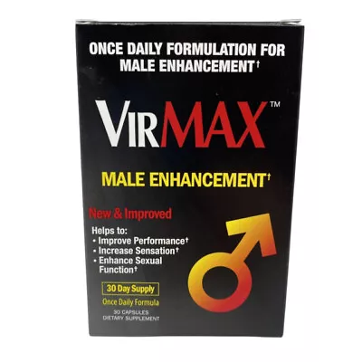 2 Boxes Of 30 - 60 Capsules VirMax Men's Male Enhancement  FREE SHIPPING • $19.95