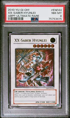 2010 Yugioh Abpf-en044 Xx-saber Hyunlei Ultimate Rare Psa 8 Nm #75753415 • $79.90