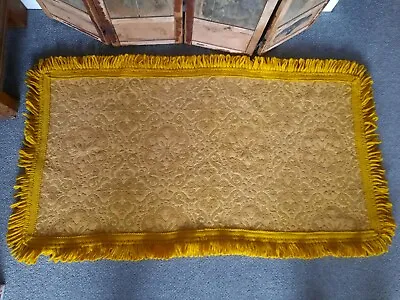 Rug Carpet Fireside Vintage Retro Rectangular Yellow Wool Boho Bedside Prop Rare • £75