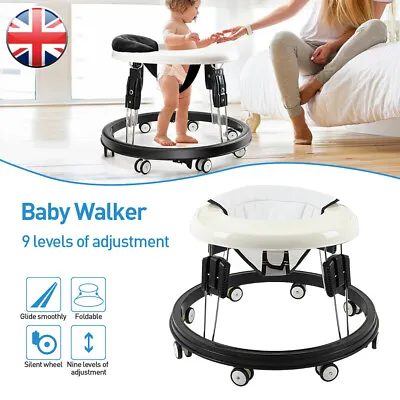 Baby Walker Portable Folding Adjustable For Toddler First Step Push Along Walk • £42.99