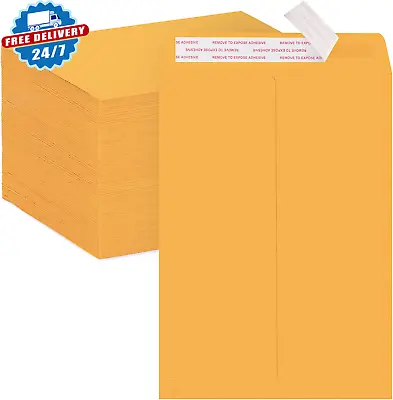 Manila Envelopes Self Seal 9 X12 100Pack 9 X12 Mailing Envelopes In Yelllow Ma • $27.27