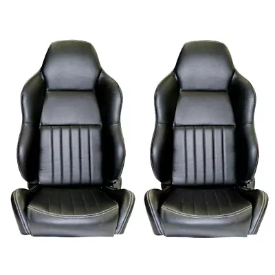 Classic High Back PU Leather Bucket Seats Car Reclinable BLK For Ford Falcon XB • $699