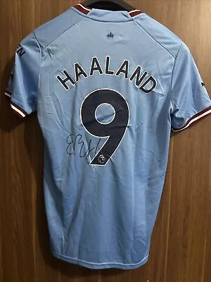 Genuine Signed Erling Haaland Premier League Manchester City Shirt Size Large • £95